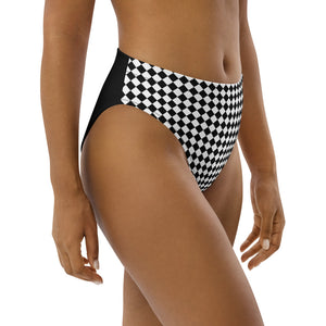 Checkered Print High-waisted Bikini Bottom