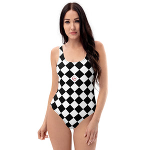 Checkered One-Piece Swimsuit