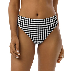 Checkered Print High-waisted Bikini Bottom