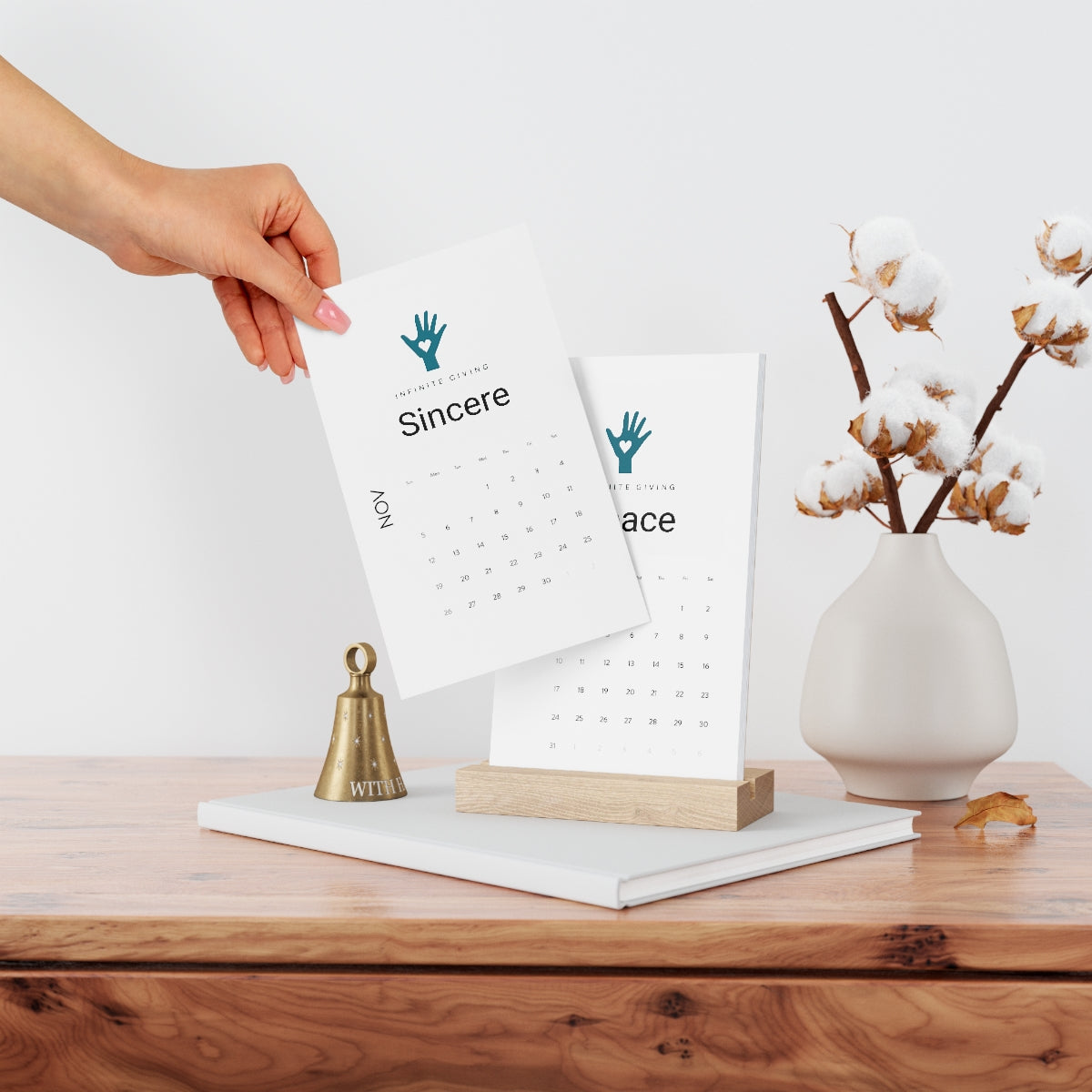 InfiniteGiving Vertical Desk Calendar w/Monthly Motivation